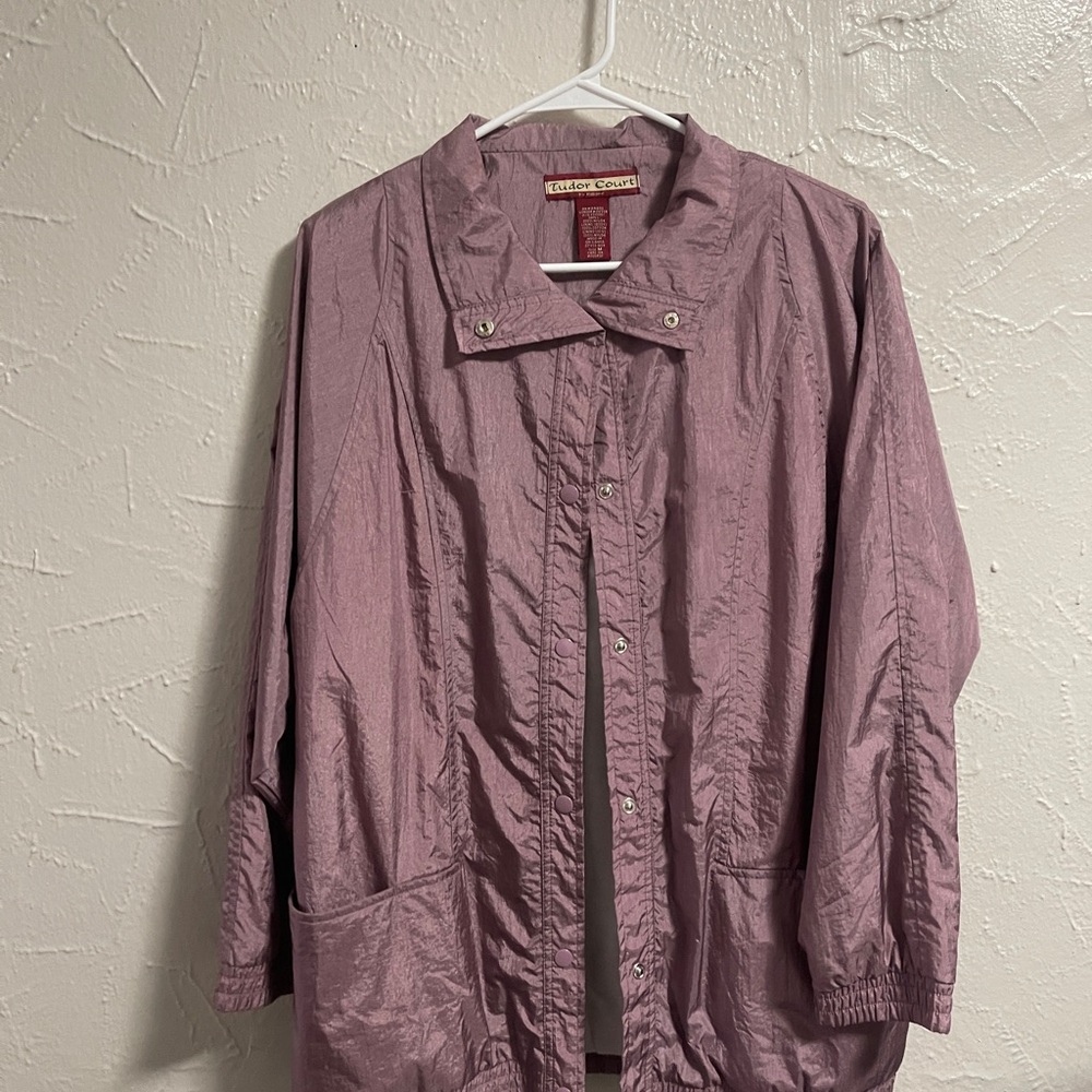 Purple Utility Jacket with Relaxed Fit and Lightweight Fabric